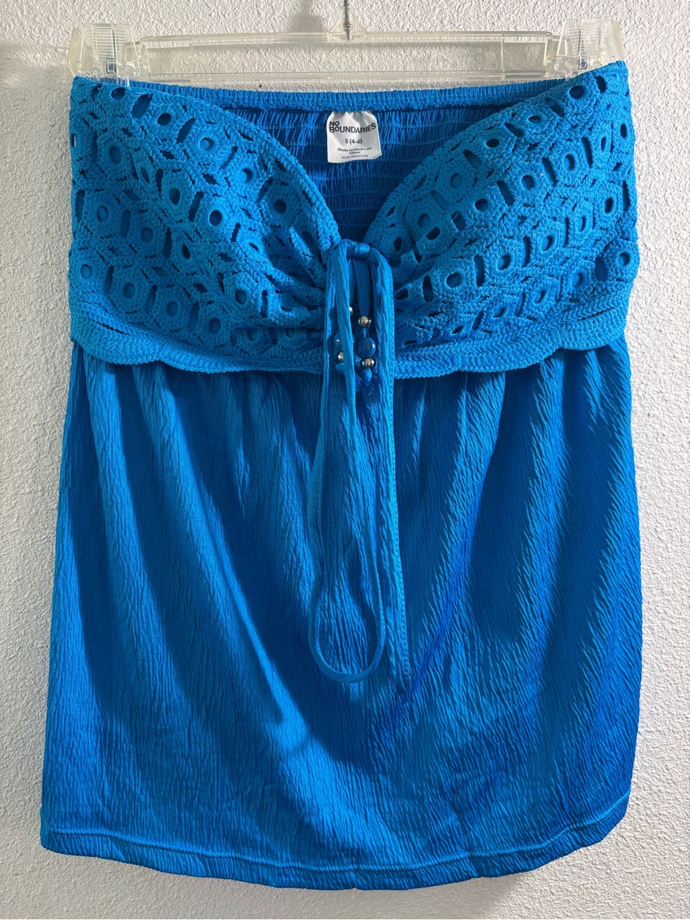 No Boundaries Blue Convertible Strapless Halter Top Women’s Size Small